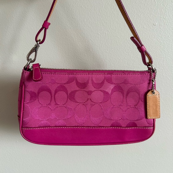 Handbags - Coach Y2K Hampton Mini Baguette Shoulder Bag Pink